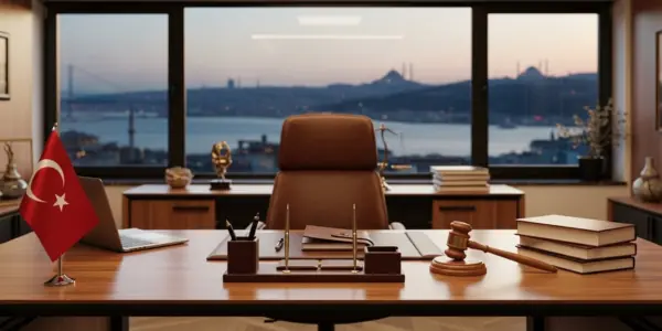 Family lawyer office in Türkiye with a view of Istanbul