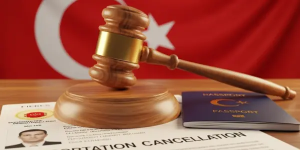 Legal documents and gavel for Turkish deportation appeal
